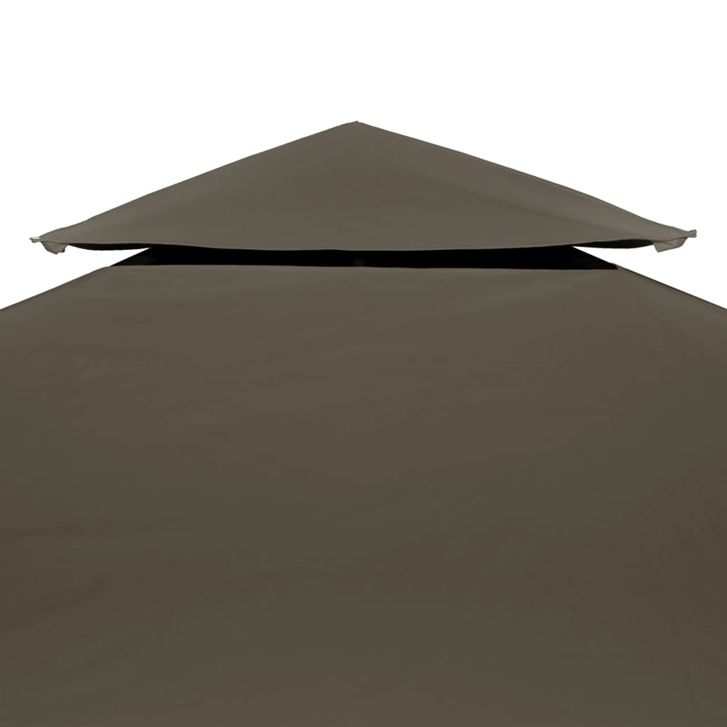 Dobbel toppduk til paviljong 310 g/m² 3x3 m gråbrun