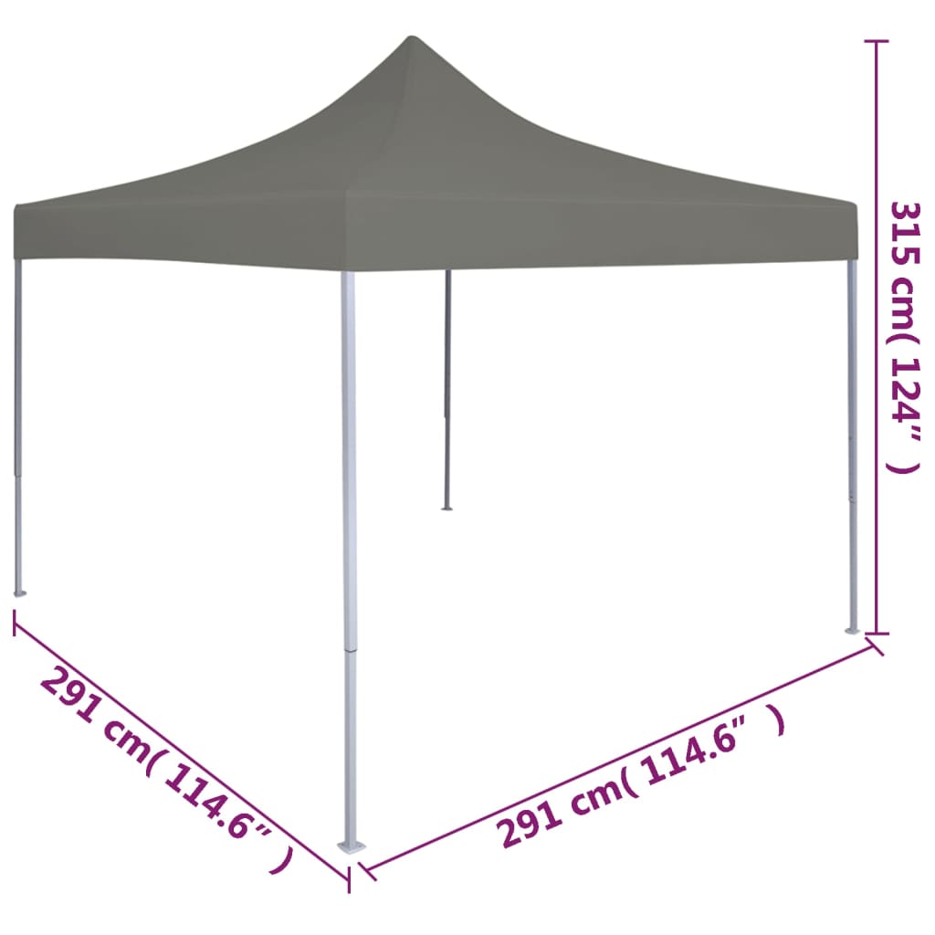Sammenleggbart festtelt popup 3x3 m antrasitt