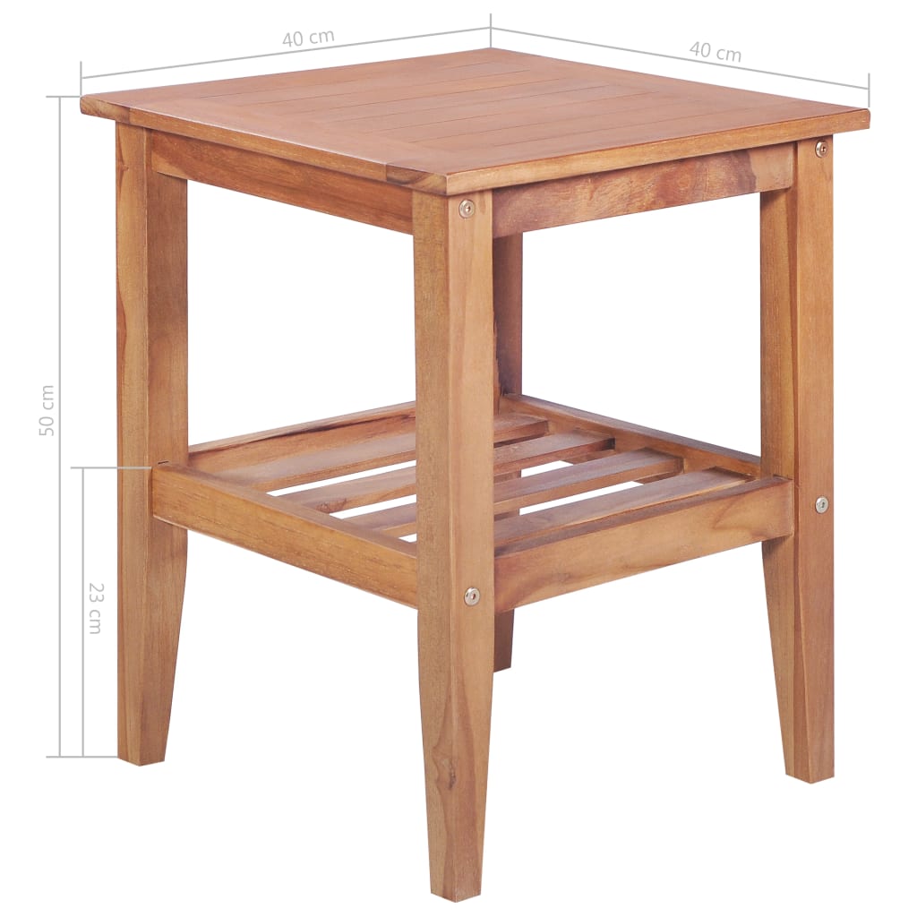 Salongbord 40x40x50 cm firkantet heltre teak
