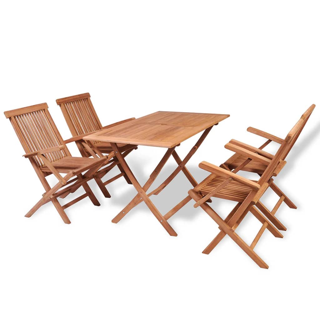 Utendørs spisestue 5 deler heltre teak