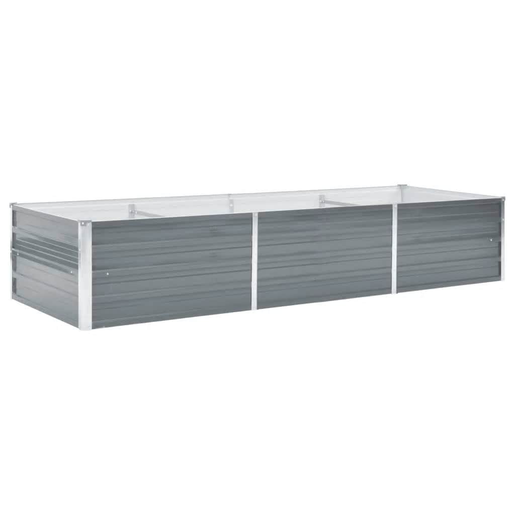 Høybed galvanisert stål 240x80x45 cm grå