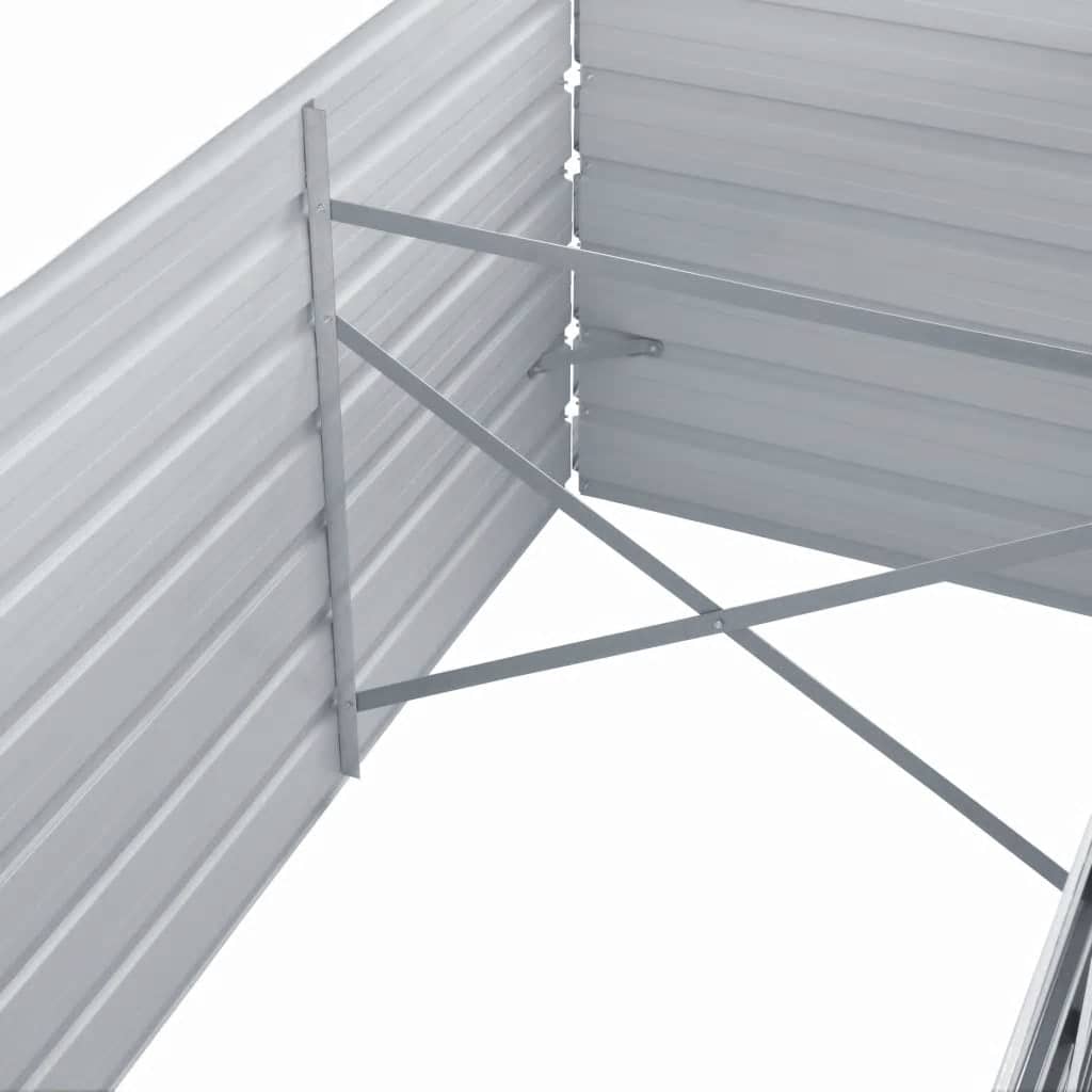 Høybed galvanisert stål 320x80x77 cm grå