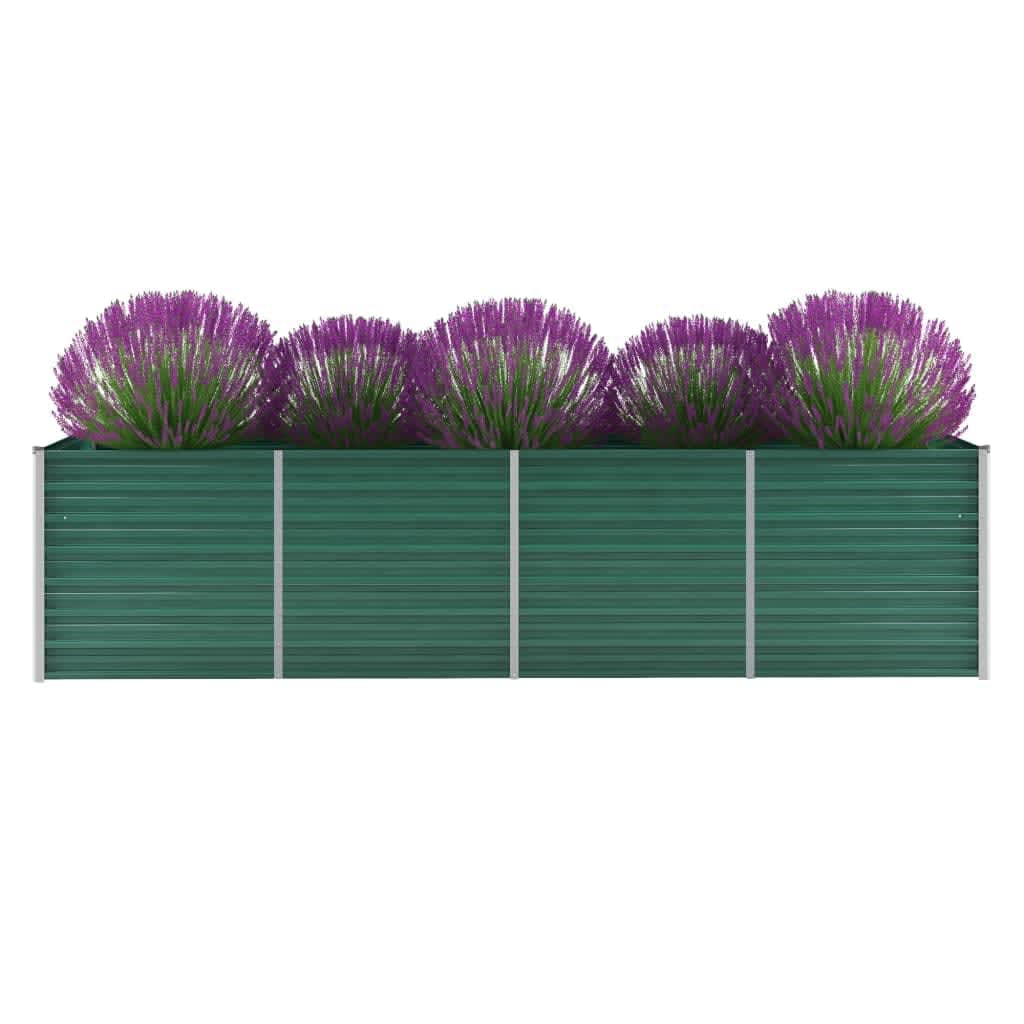 Høybed galvanisert stål 320x80x77 cm grønn