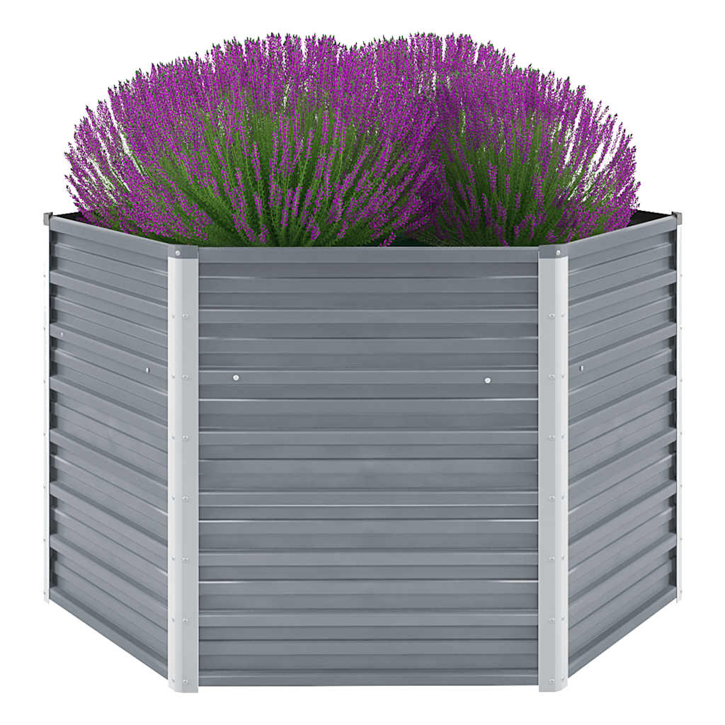 Høybed galvanisert stål 129x129x77 cm grå