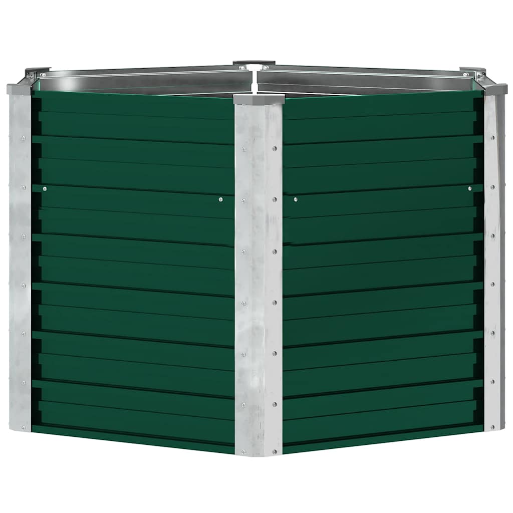 Høybed galvanisert stål 129x129x77 cm grønn