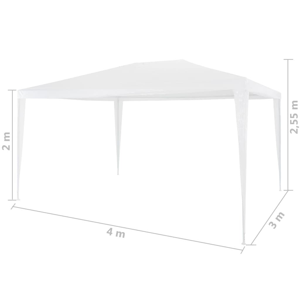 Festtelt 3x4 m hvit