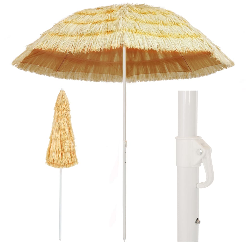 Strandparasoll naturell 240 cm Hawaii-stil