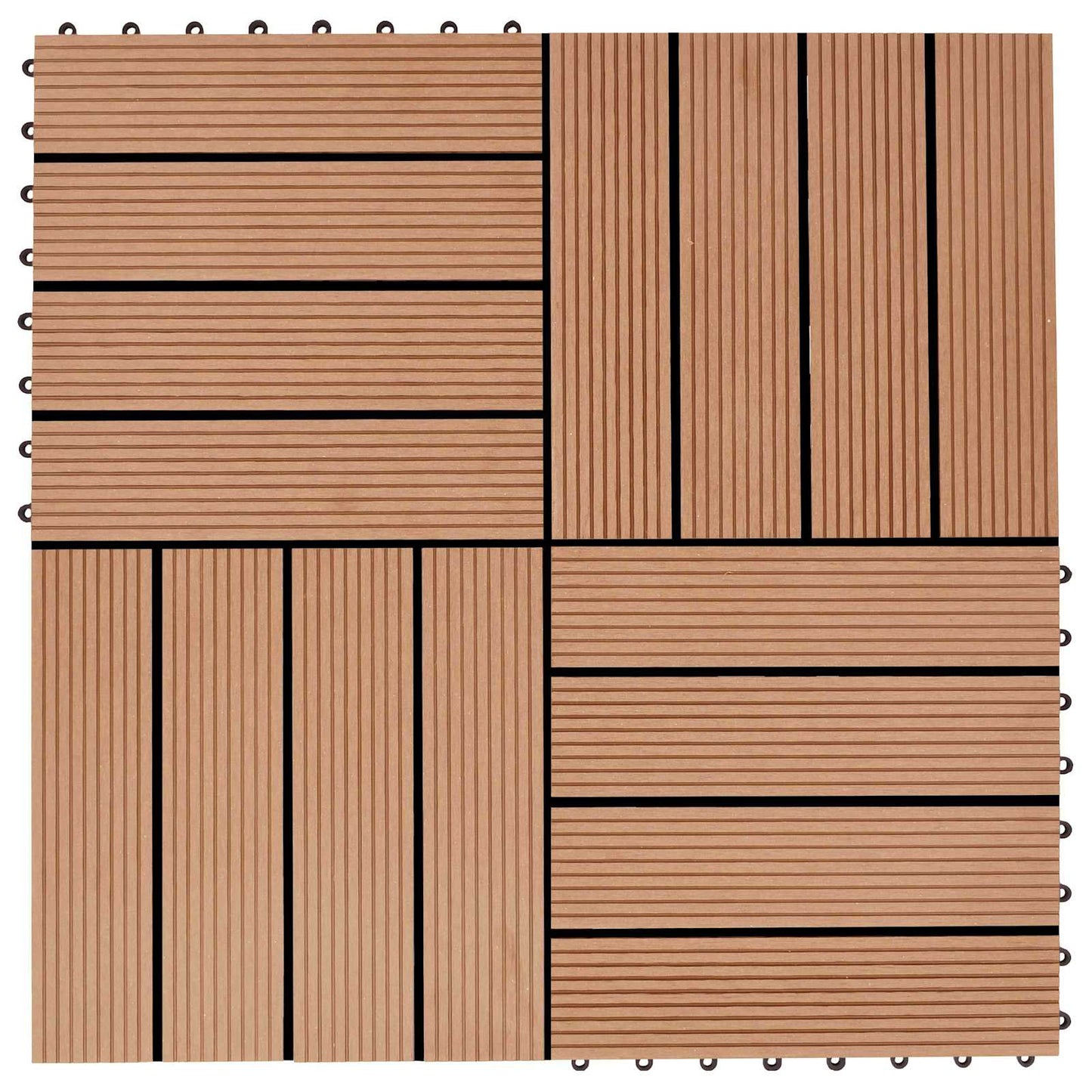 Terrasseflis 11 pcs teak 30 x 30 cm WPC