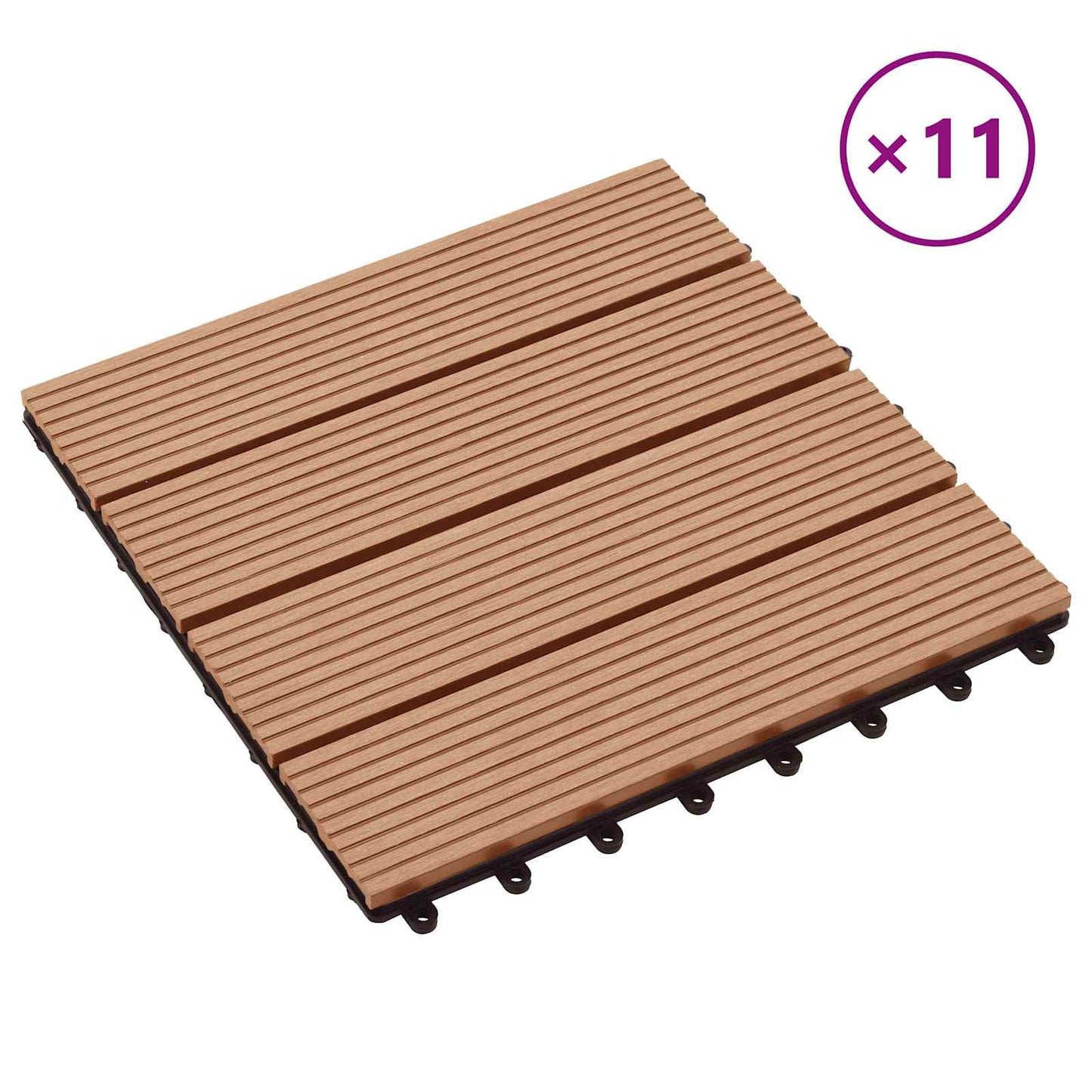 Terrasseflis 11 pcs teak 30 x 30 cm WPC