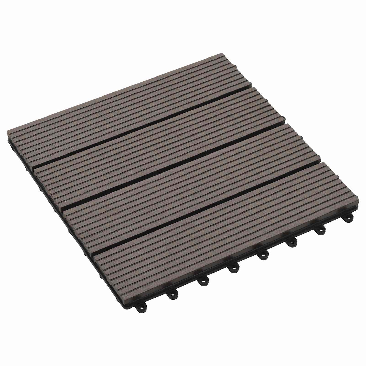 Terrasseflis 11 pcs Mørk brun 30 x 30 cm WPC