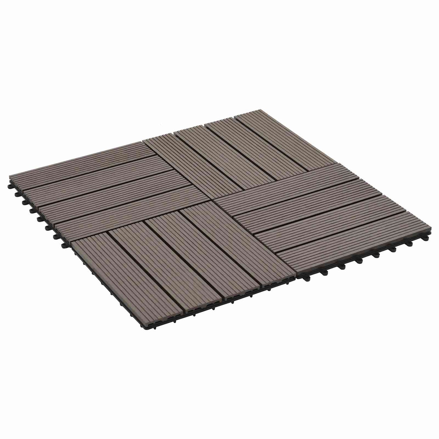 Terrasseflis 11 pcs Mørk brun 30 x 30 cm WPC