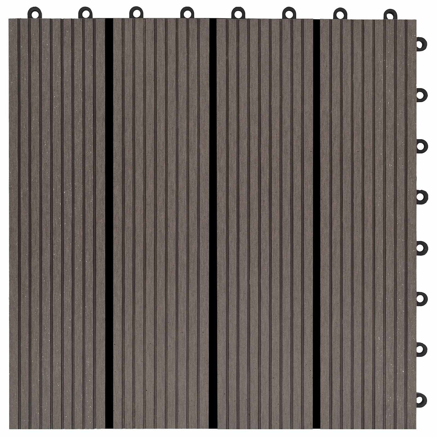 Terrasseflis 11 pcs Mørk brun 30 x 30 cm WPC