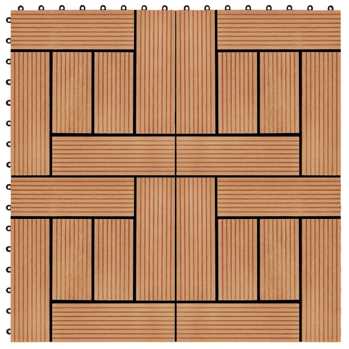 Terrasseflis 11 pcs teak 30 x 30 cm WPC
