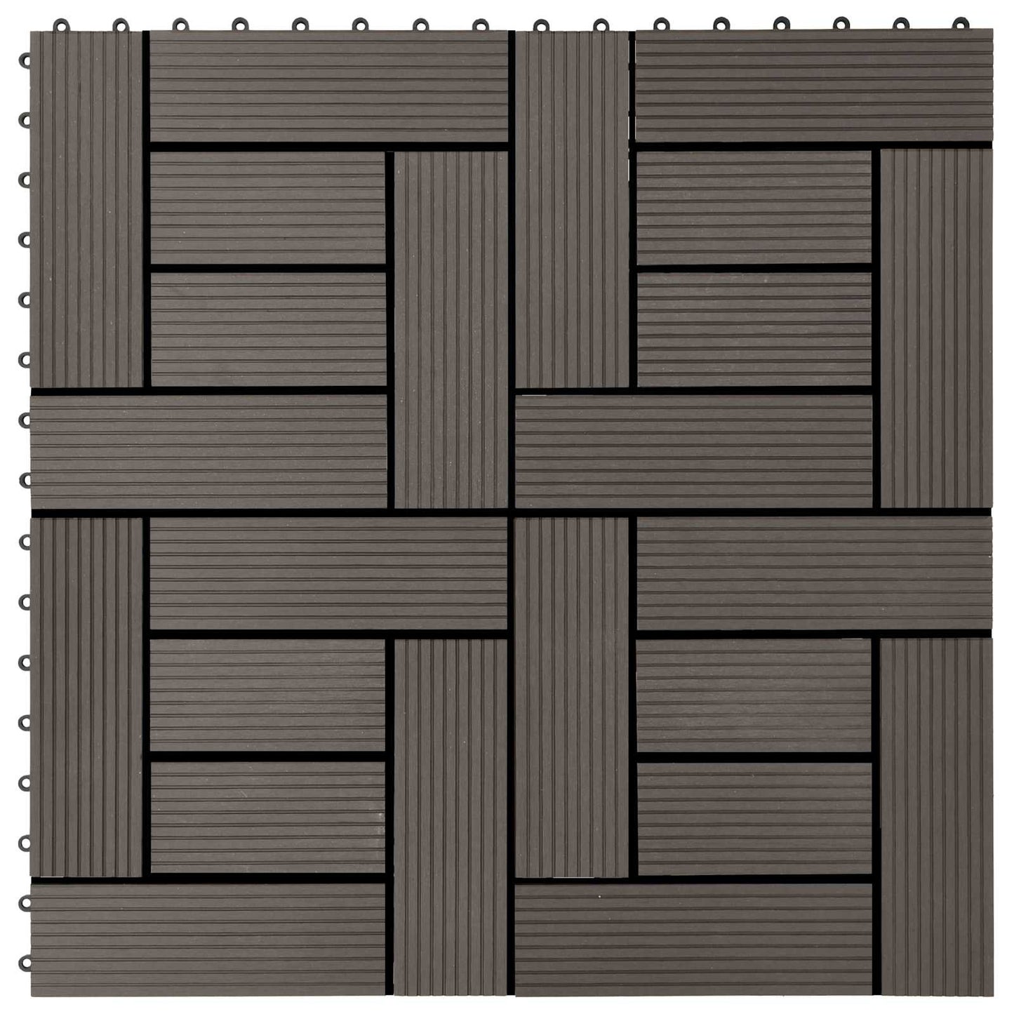 Terrasseflis 11 pcs Mørk brun 30 x 30 cm WPC