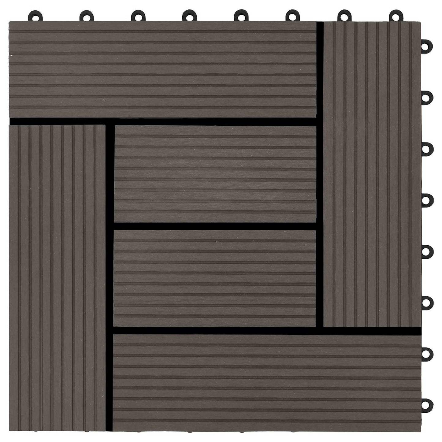 Terrasseflis 11 pcs Mørk brun 30 x 30 cm WPC