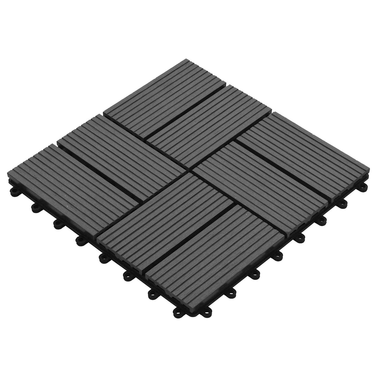 Terrasseflis 11 pcs Grå 30 x 30 cm WPC