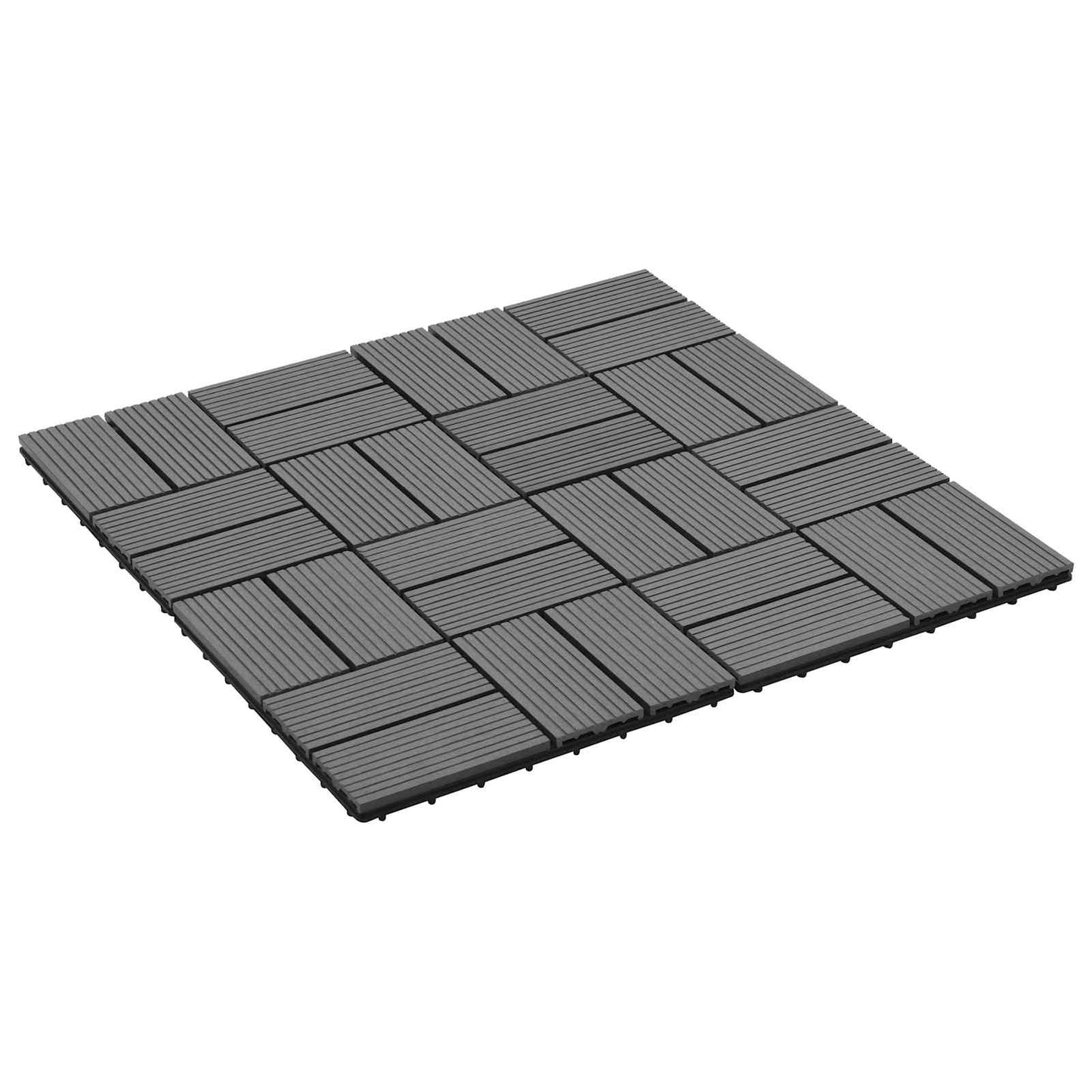 Terrasseflis 11 pcs Grå 30 x 30 cm WPC