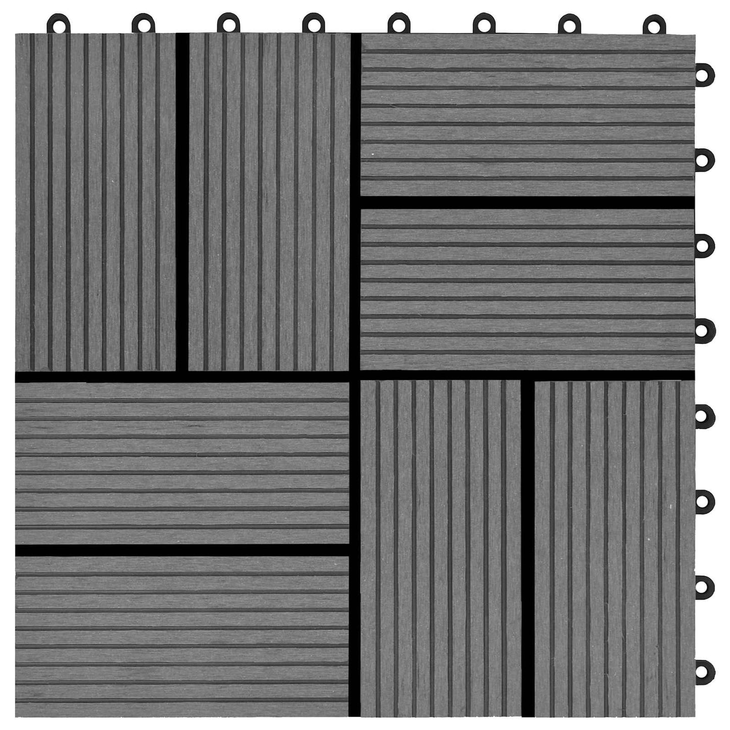 Terrasseflis 11 pcs Grå 30 x 30 cm WPC
