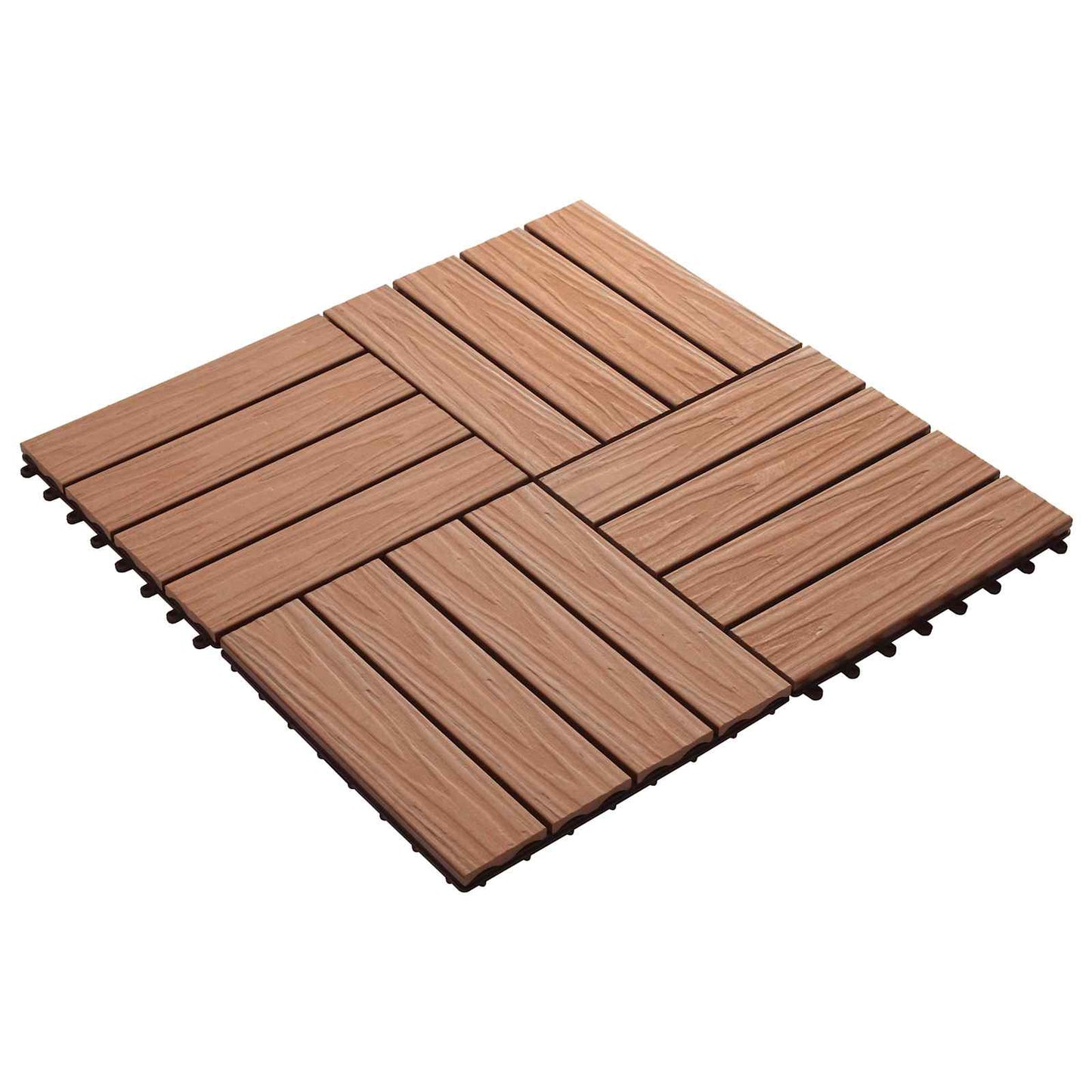 Terrasseflis 3D-design 11 pcs Lys Brun 30 x 30 cm WPC