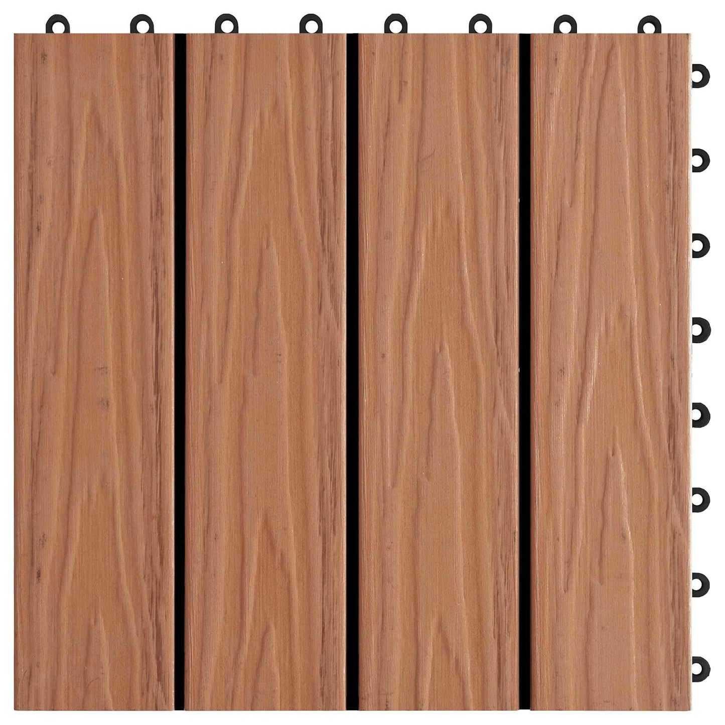 Terrasseflis 3D-design 11 pcs Lys Brun 30 x 30 cm WPC