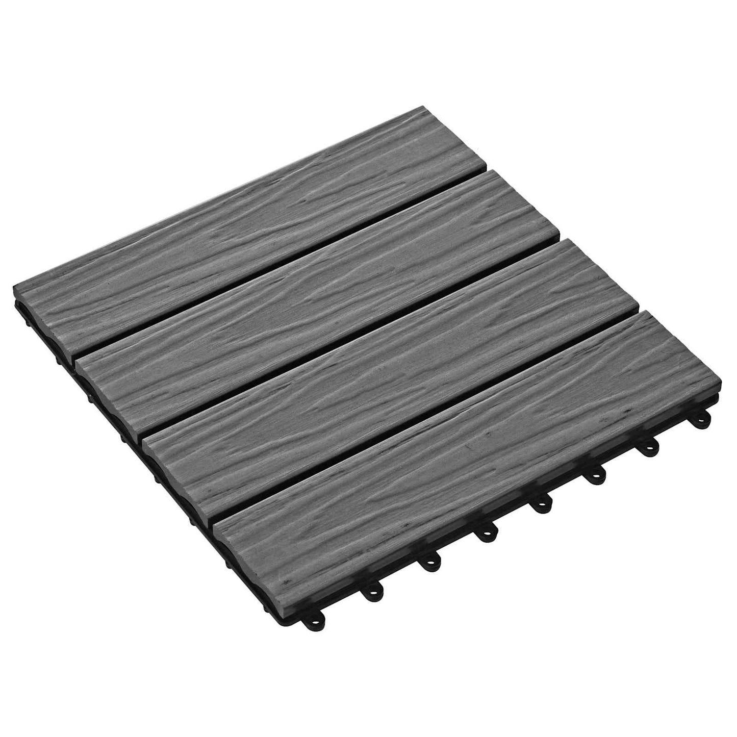 Terrasseflis 3D-design 11 pcs Grå 30 x 30 cm WPC