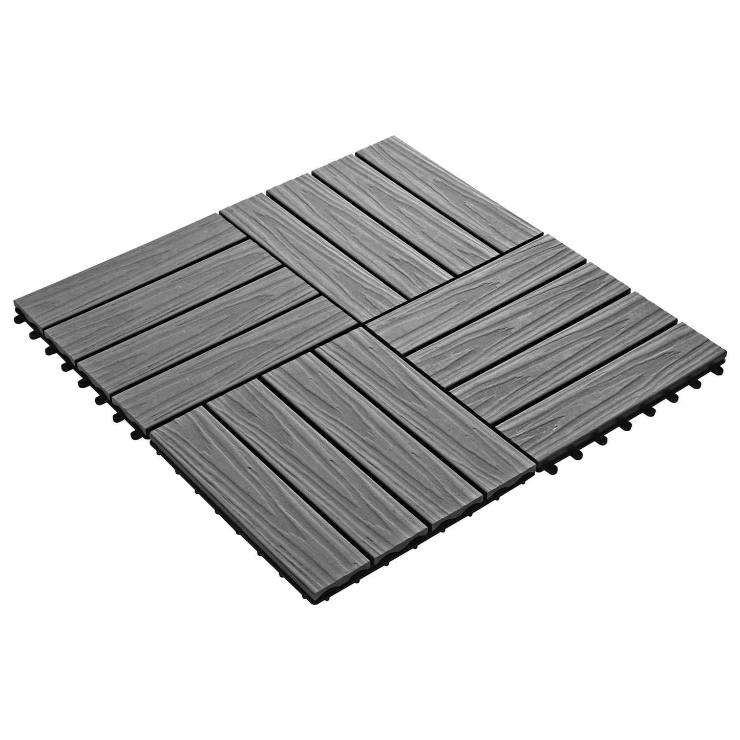 Terrasseflis 3D-design 11 pcs Grå 30 x 30 cm WPC
