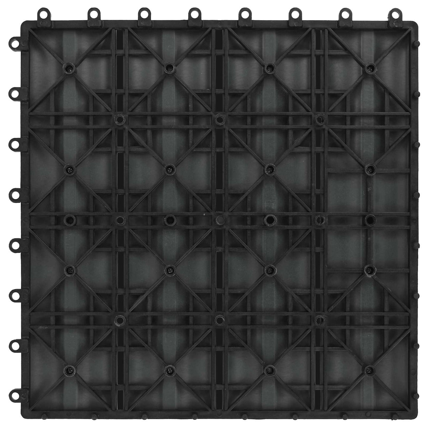 Terrasseflis 3D-design 11 pcs Svart 30 x 30 cm WPC