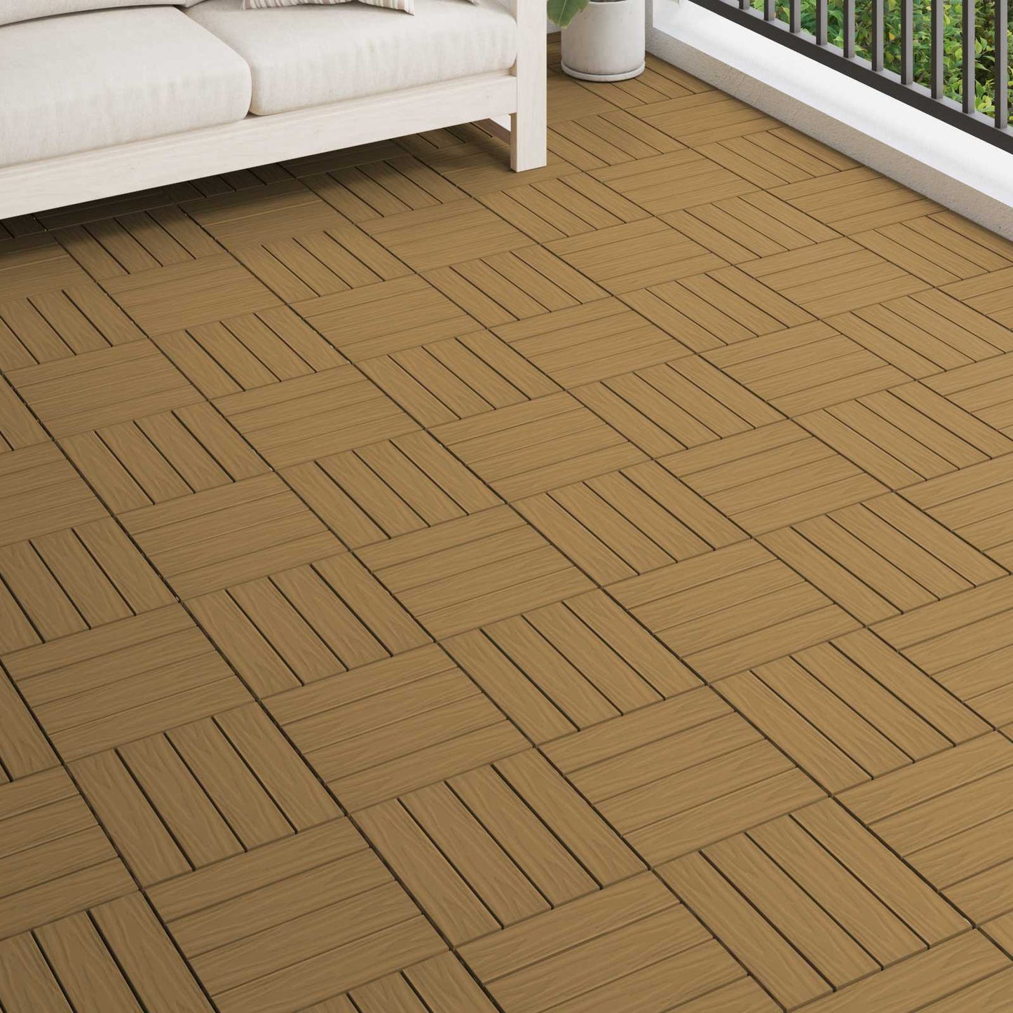 Terrasseflis 3D-design 11 pcs teak 30 x 30 cm WPC