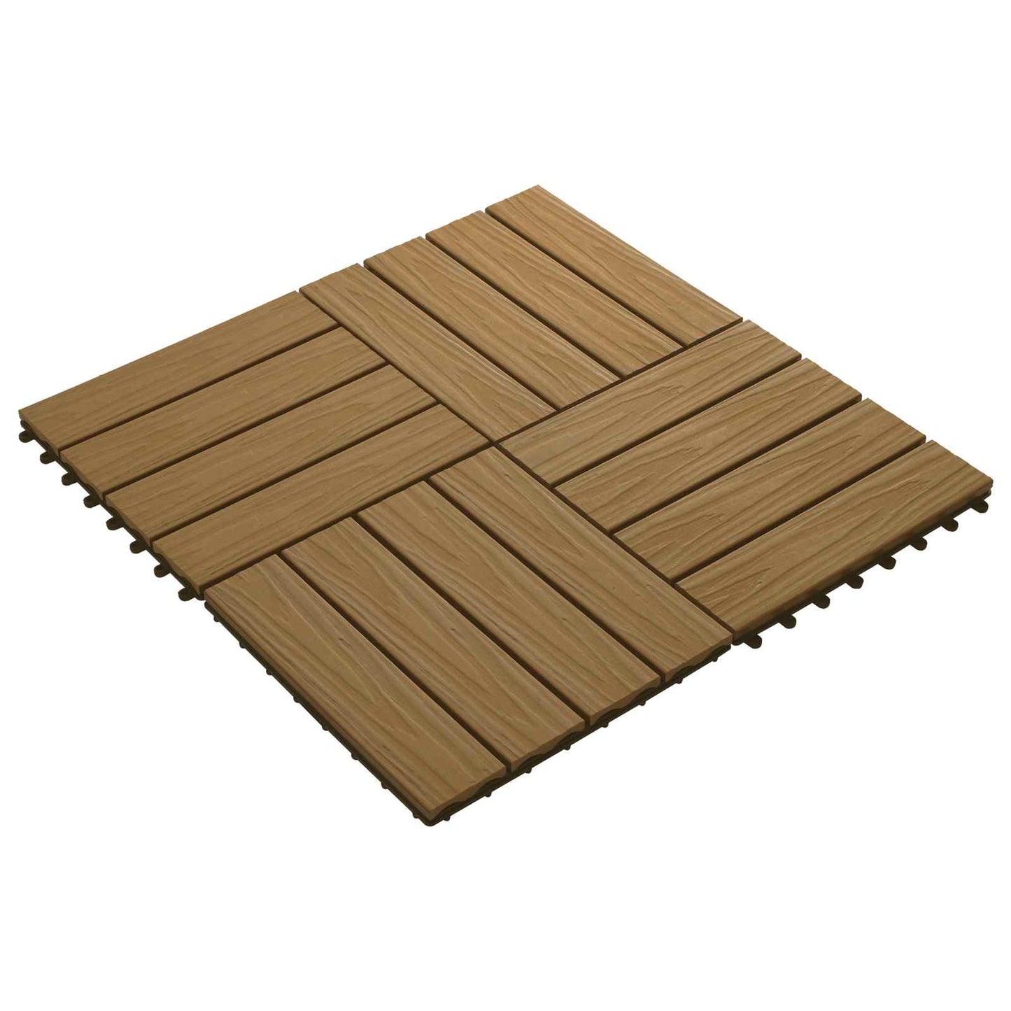 Terrasseflis 3D-design 11 pcs teak 30 x 30 cm WPC