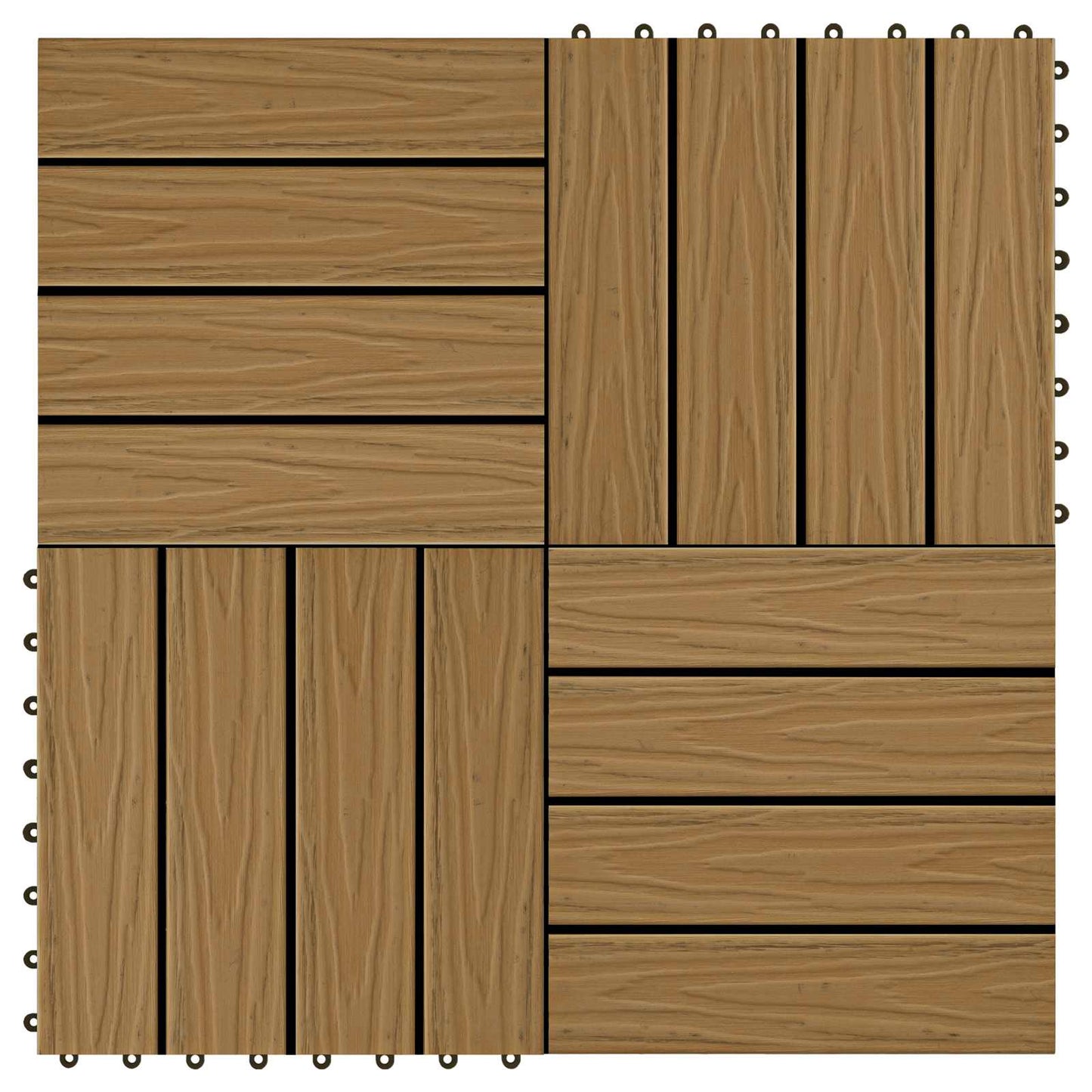 Terrasseflis 3D-design 11 pcs teak 30 x 30 cm WPC