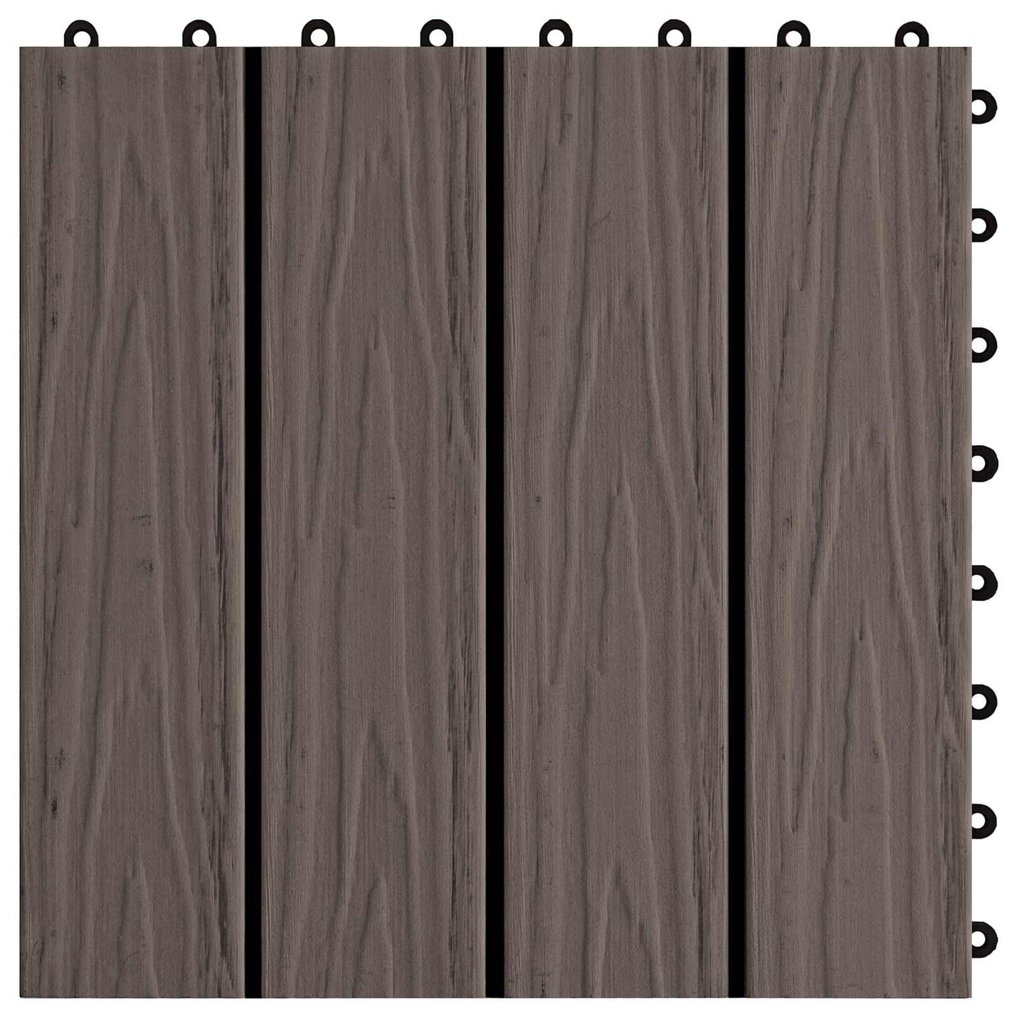 Terrasseflis 3D-design 11 stk. Mørk brun 30 x 30 cm WPC