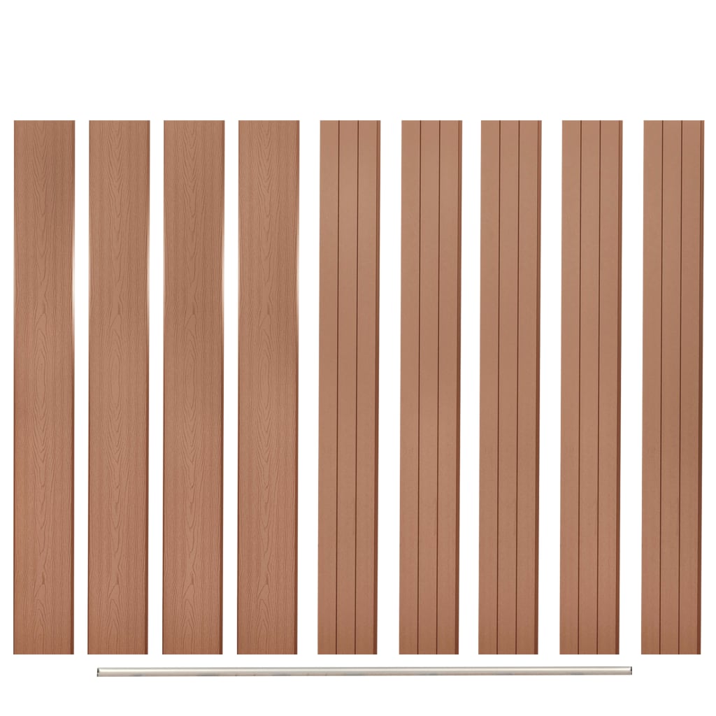 Gjerdepaneler 9 stk WPC 170 cm brun