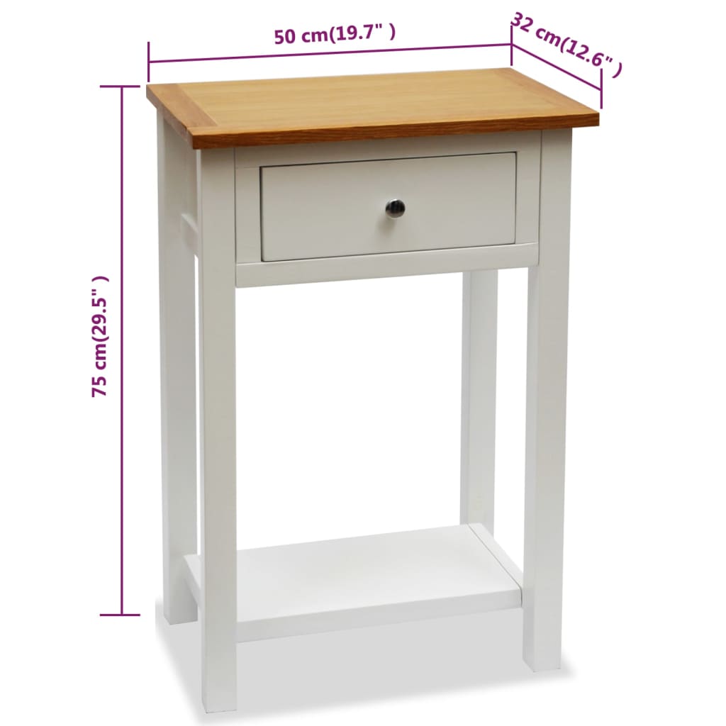 Endebord 50x32x75 cm heltre eik