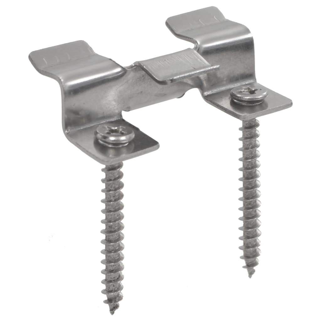Braketter for gulvbord 100 stk med 200 skruer rustfritt stål vidaXL
