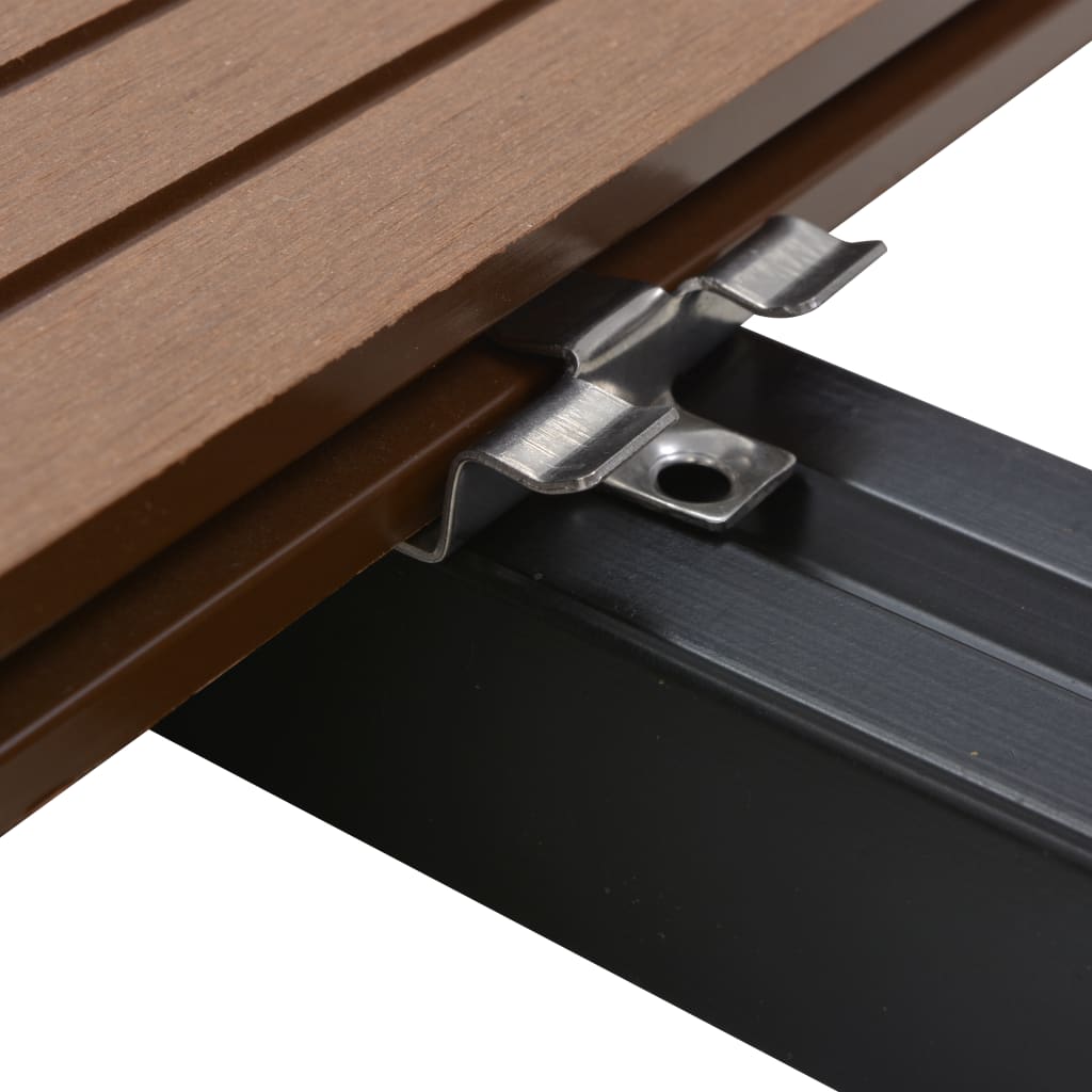 Braketter for gulvbord 100 stk med 200 skruer rustfritt stål vidaXL