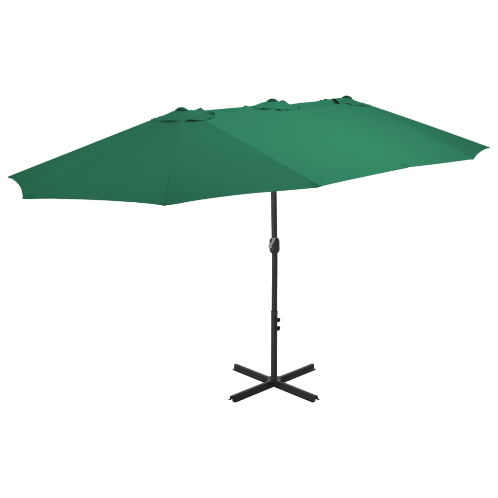 Parasoll med aluminiumsstang 460x270 cm grønn
