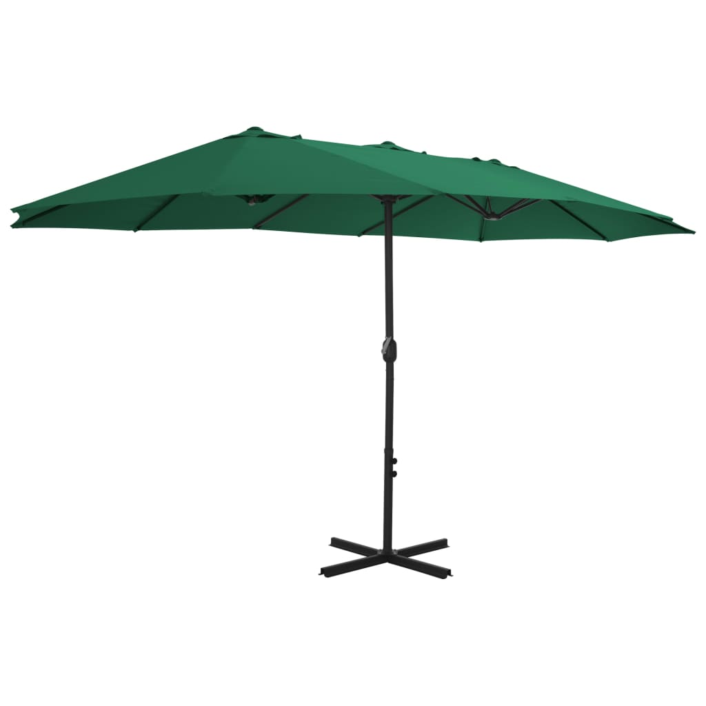 Parasoll med aluminiumsstang 460x270 cm grønn