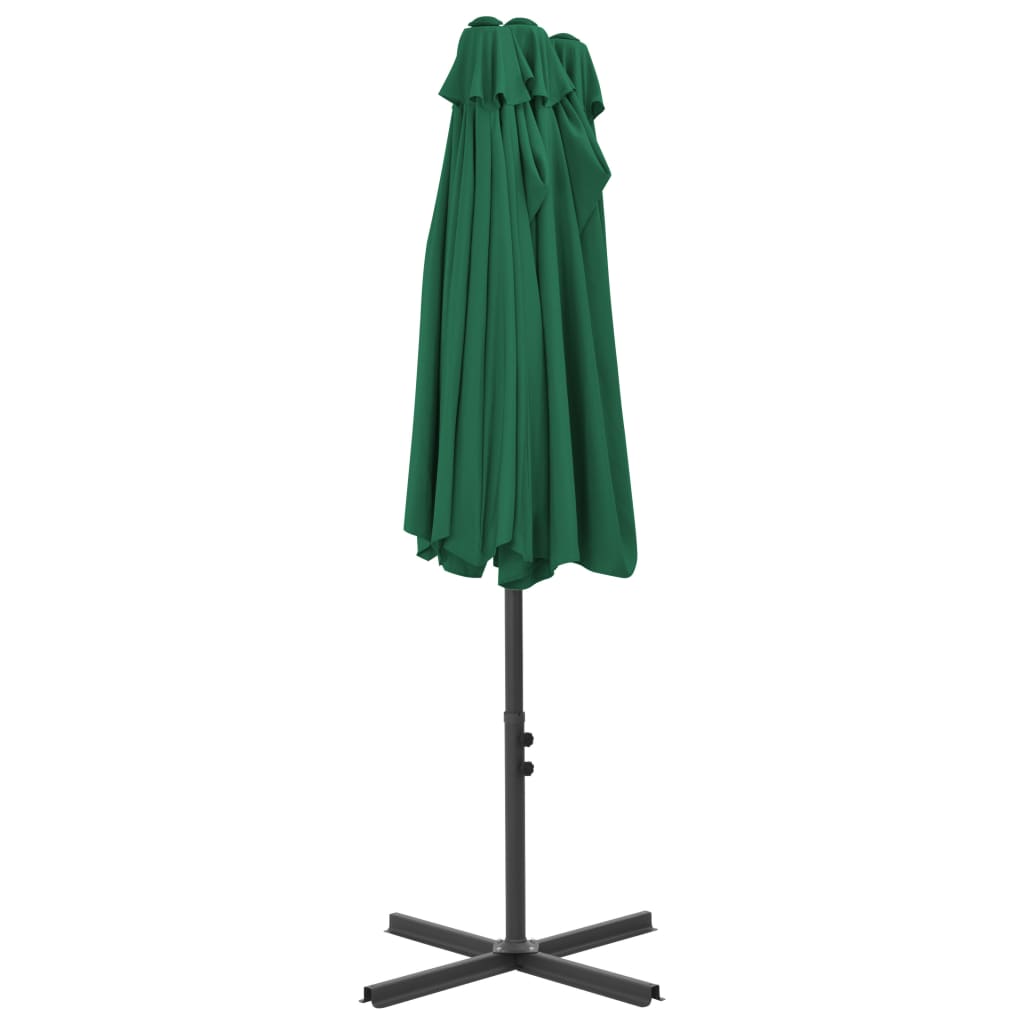 Parasoll med aluminiumsstang 460x270 cm grønn