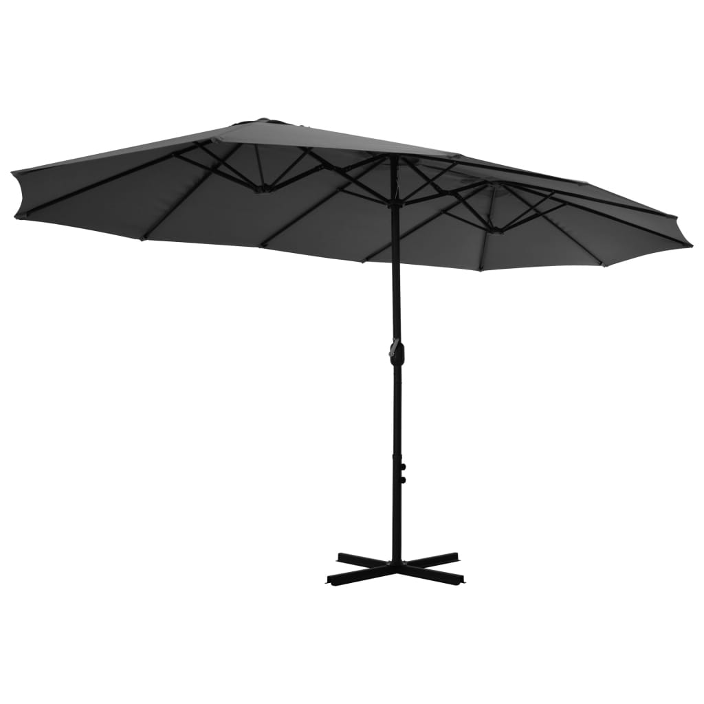 Parasoll med aluminiumsstang 460x270 cm antrasitt