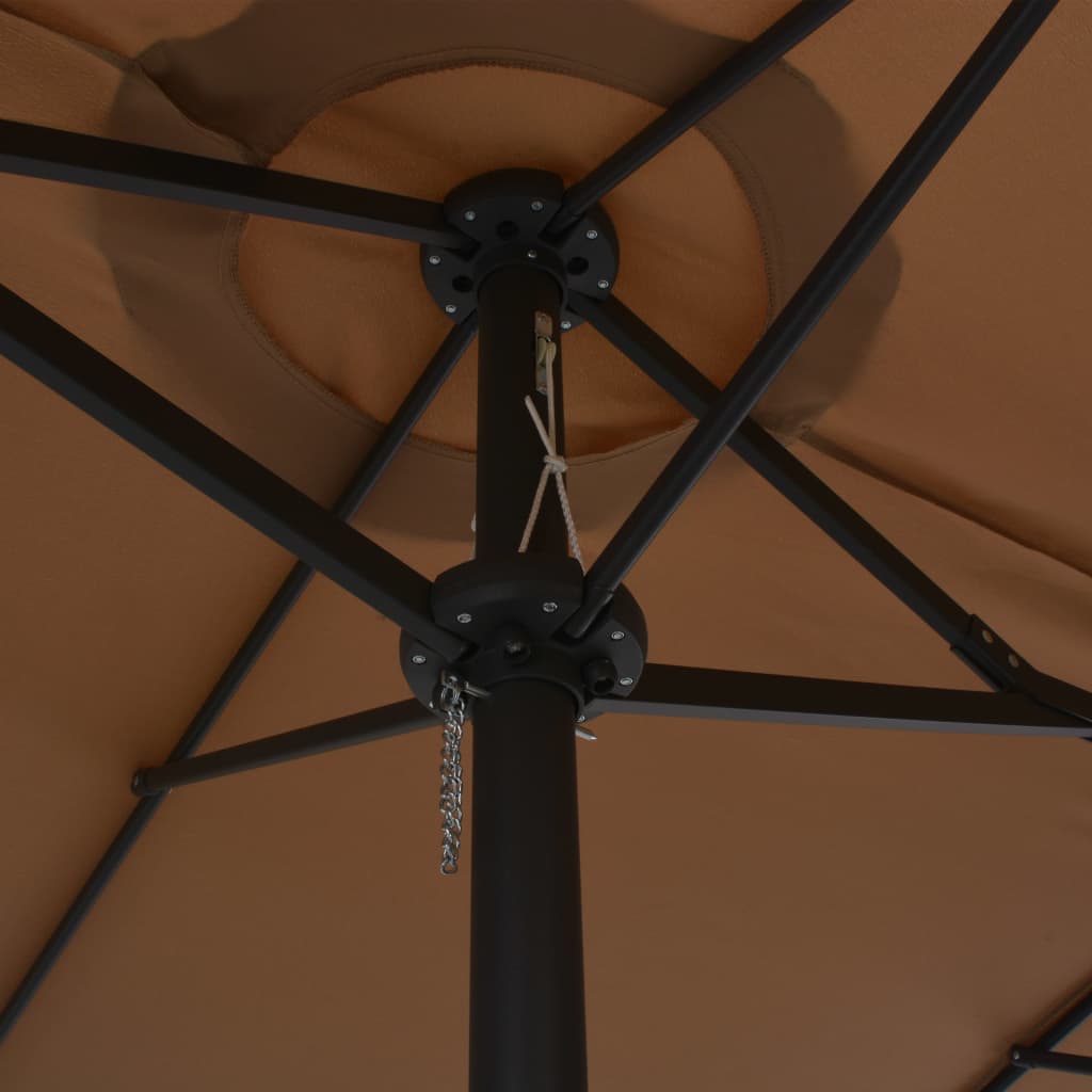 Parasol med aluminiumsstang 460x270 cm gråbrun
