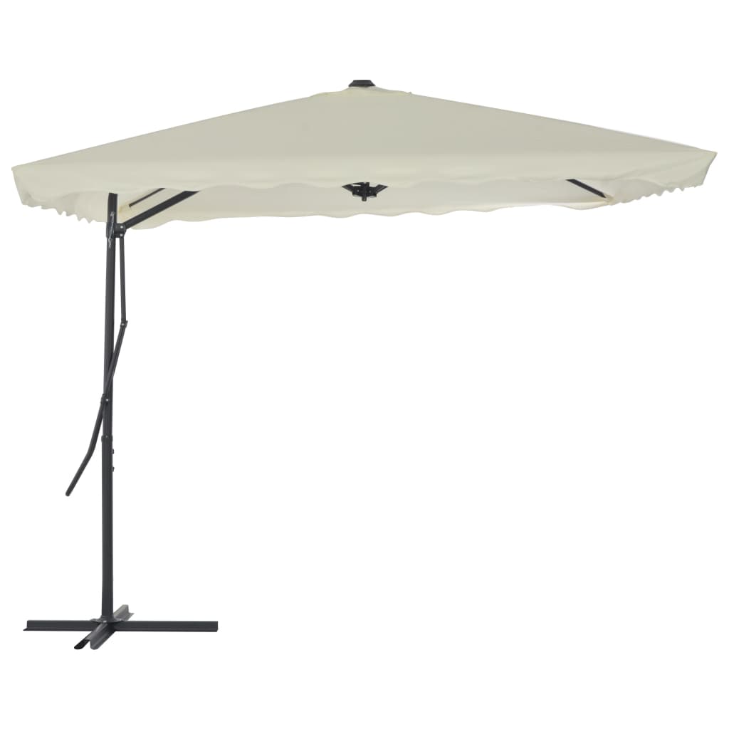 Parasoll med stålstang 250x250 cm sand vidaXL