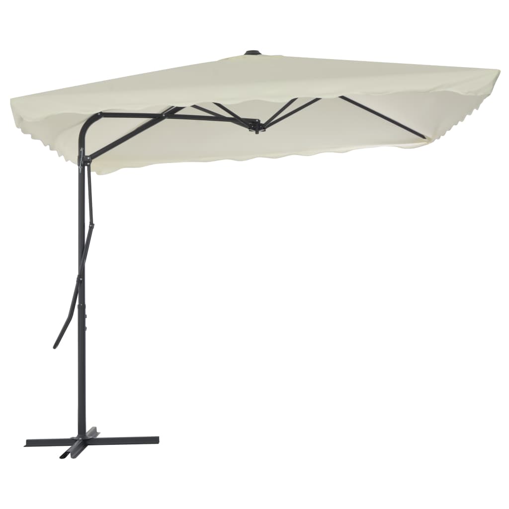 Parasoll med stålstang 250x250 cm sand vidaXL