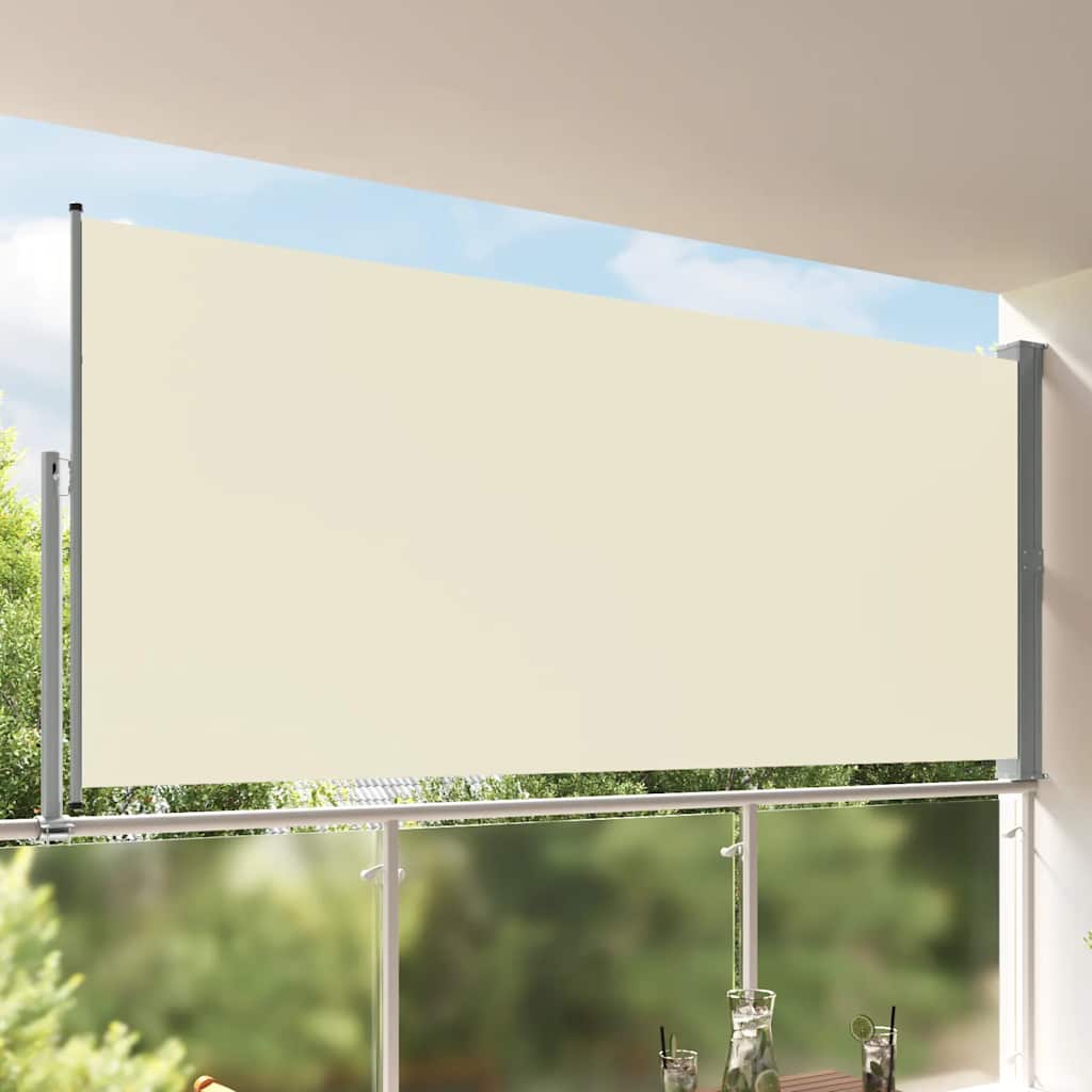 Uttrekkbar sidemarkise 160 x 300 cm kremhvit vidaXL