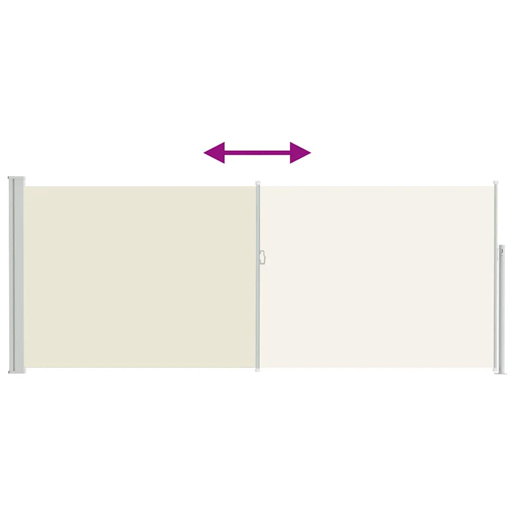 Uttrekkbar sidemarkise 120 x 300 cm kremhvit