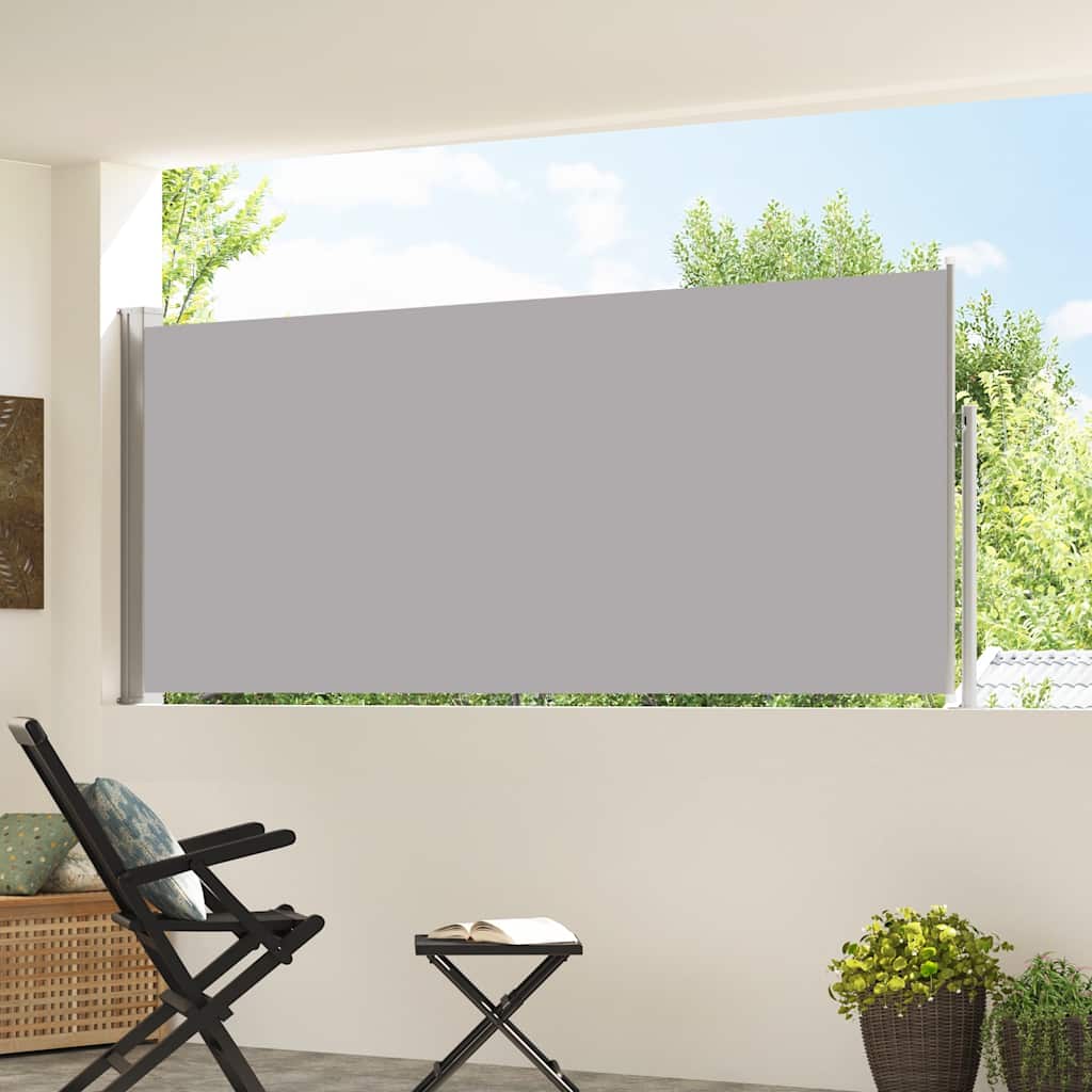 Uttrekkbar sidemarkise 120 x 300 cm grå vidaXL