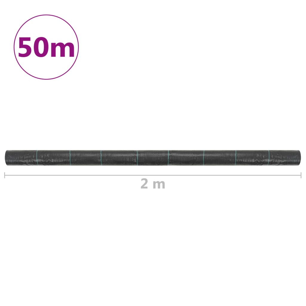 Kontrollmatte for ugress PP 2x50 m svart