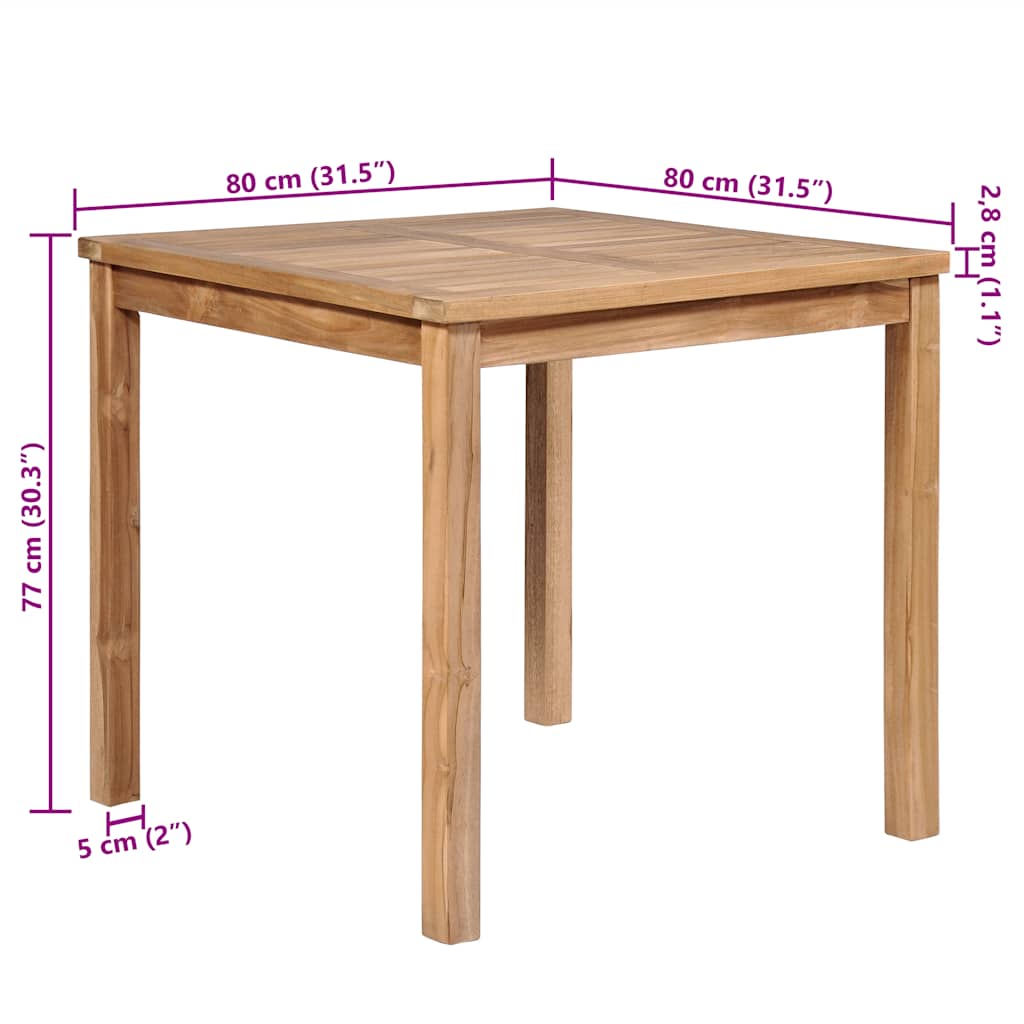 Hagebord 80x80x77 cm heltre teak