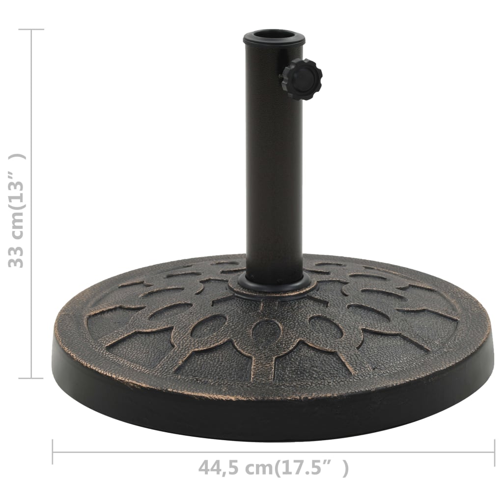 Parasollfot polyresin rund 13 kg bronse