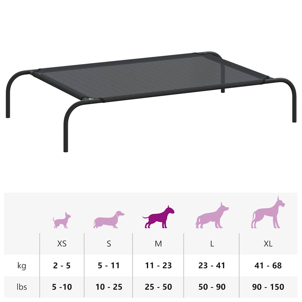 Forhøyet hundeseng svart L textilene