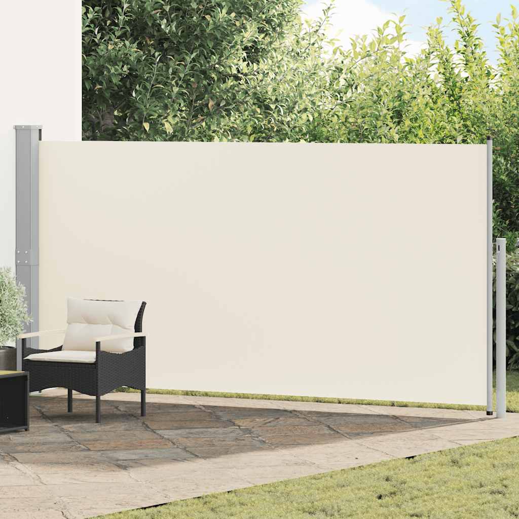Uttrekkbar sidemarkise 160 x 500 cm kremhvit vidaXL